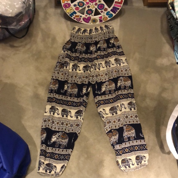 Pants - Lounging type harem/yoga” elephant pants. elastic at the bottomof legs and waist